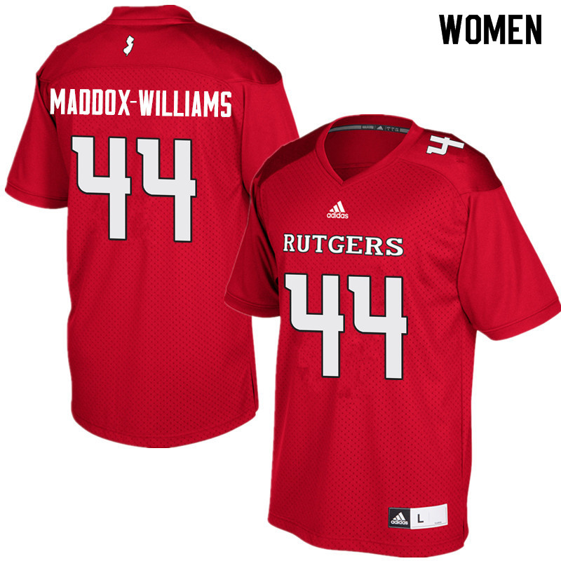 Women #44 Tyreek Maddox-Williams Rutgers Scarlet Knights College Football Jerseys Sale-Red - Click Image to Close